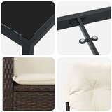 vidaXL 3-delni vrtni jedilni set z blazinami Rjava Poly Ratan | Shoptok.si
