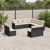  11-dijelni set vrtnih sofa od poliratana s jastucima crni | shoptok.hr