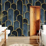 Foto tapeta - Gold and Navy Blue Pattern 150x105 Vodootporna | shoptok.hr