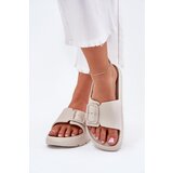 EVENTO Women's Foam Platform Sandals With Buckle Beige Viasara | Shoptok.si
