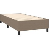 vidaXL Krevet box spring s madracem LED smeđesivi 90x200 cm tkanina | shoptok.hr
