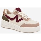 Boto Women's Sneakers on Platform with Gold Inserts Beige Zalvra | Shoptok.si