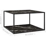  Stolić za kavu crni s crnim mramornim staklom 90 x 90 x 50 cm | shoptok.hr
