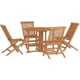  5-dijelni sklopivi vanjski blagovaonski set od masivne tikovine | shoptok.hr