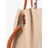 Shelvt Light brown medium handbag with decorative scarf | Shoptok.si