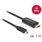 Delock USB-C® / HDMI adapterski kabel USB-C® vtič\, HDMI-A vtič 1.00 m črna 85290 pozlačeni konektorji USB-C®-Display kabel, (20417961) | Shoptok.si