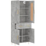  Visoka komoda siva betona 69,5x34x180 cm od konstruiranog drva | shoptok.hr