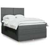 vidaXL Box spring postelja z vzmetnico temno siva 160x200 cm blago | Shoptok.si