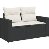  6-dijelni set vrtnih sofa s jastucima crni od poliratana Crna 100 x 55 x 73 cm | Shoptok.si
