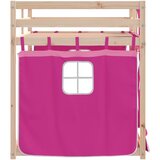  Krevet na kat sa zavjesama ružičasti 90 x 190 cm od borovine | shoptok.hr