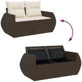  5-dijelni set vrtnih sofa s jastucima poliratan smeđi | shoptok.hr