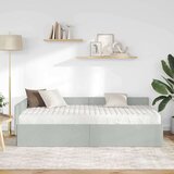  Kotni okvir postelje z matrico Drugo 2 pcs Svetlo siva Žamet, (5000123359) | Shoptok.si