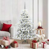 vidaXL Umjetno božićno drvce s nogom s 150 LED dioda Bijelo 150 cm PVC | shoptok.hr