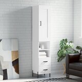 vidaXL Visoka omara bela 34,5x34x180 cm inženirski les | Shoptok.si