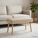  Klupa s utorima Krem 80 x 40 x 46 cm Tkanina | shoptok.hr