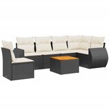  7-dijelni set vrtnih sofa od poliratana s jastucima crni | shoptok.hr