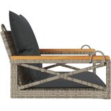  Klupa za ljuljanje s jastucima siva 63x62x40 cm od poliratana | shoptok.hr