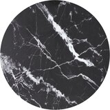 Stolna ploča crna Ø 90 x 1 cm staklena s mramornim uzorkom | shoptok.hr