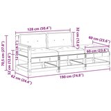  Sekcijski kavč Voščeno rjava 190 x 62 x 70,5 cm Trdna borovina, (5000271006) | Shoptok.si