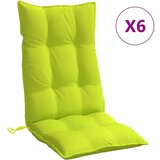  Jastuci za stolicu s visokim naslonom 6 kom zeleni od tkanine | shoptok.hr