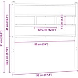  Zamjensko uzglavlje boja hrasta sonome 90 cm željezo i konstruirano drvo | shoptok.hr