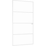 Sobna vrata bijela 102x201,5 cm kaljeno staklo i aluminij tanka | shoptok.hr