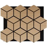  dekorativni panel z vzorcem mdf svetli hrast/črni filc 69 x 2 x 57 cm Cene