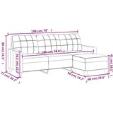  Trosjed s tabureom crni 180 cm od umjetne kože | shoptok.hr
