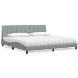 vidaXL Krevet s madracem svjetlosivi 200 x 200 cm od tkanine Cijene
