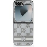 Dkny PU Leather Checkered Pattern and Stripe Zadní Kryt pro Samsung Galaxy Z Flip 6 Beige Ovitek za telefon Vijolična | Shoptok.si