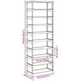  Stalak za cipele 10 slojeva sivi 54x28x158 cm netkana tkanina | shoptok.hr