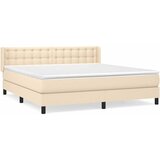  Krevet s oprugama i madracem krem 180x200 cm od tkanine | shoptok.hr