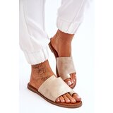 EVENTO PE1 Women's Leather Flip Flops Light Gold Amite | Shoptok.si