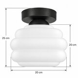 Brilagi LED stropna svetiljka RETRO GLASS 1xE27/60W/230V prečnik 20 cm crna/bela | Eponuda.com