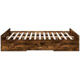vidaXL Posteljni okvir s predali dimljen hrast 150x200 cm inž. les | Shoptok.si