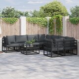 vidaXL Sjedeća garnitura za vrt 8 pcs Crna 283 x 283 x 71 cm Aluminij | shoptok.hr