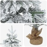 Mini božićno drvce zasnježeno 45 cm PVC i PE Zelena i bijela - Zelena i bijela 45 cm bez LED svjetala | shoptok.hr