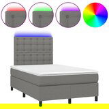 The Living Store Box spring postelja z vzmetnico LED temno siva 120x200 cm blago - Box Spring Postelja, (21520802) | Shoptok.si