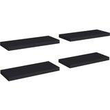 vidaXL plutajuće zidne police 4 kom crne 60 x 23,5 x 3,8 cm MDF | shoptok.hr