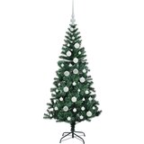 vidaXL Umjetna preddekorirana božićna jelka Zelena 120cm PVC in kovina | Shoptok.si