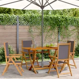 vidaXL Nastavljivi vrtni stoli 4 kosi antracit blago in trden les