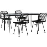  5-dijelni vrtni blagovaonski set od poliratana crni | shoptok.hr