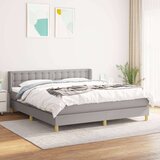  Box spring postelja z vzmetnico svetlo siva 160x200 cm žamet, (20899408) Cene