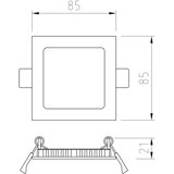  APLED - LED ugradno svetlo za kupatilo SQUARE LED/3W/230V IP41 85x85 mm | Eponuda.com