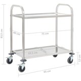 Kuhinjska kolica s 2 razine od nehrđajućeg čelika 95x45x83,5 cm | Eponuda.com