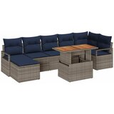  Vrtni set za objed s jastukom 8 pcs Siva i mornarsko plava | shoptok.hr