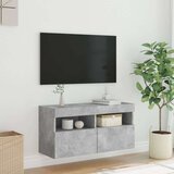 TV ormarić s LED svjetlima siva boja betona 80x30x40 cm | shoptok.hr