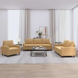  3-dijelni set sofa s jastucima smeđi baršunasti Cijene