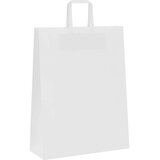 vidaXL Papirnate vrečke 250 kosov z ročaji bela 32x12x42 cm | Shoptok.si