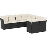  8-dijelni set vrtnih sofa od poliratana s jastucima crni Crna 62 x 62 x 69 cm | shoptok.hr